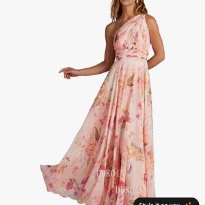 Elegant Floral One-Shoulder Dress
